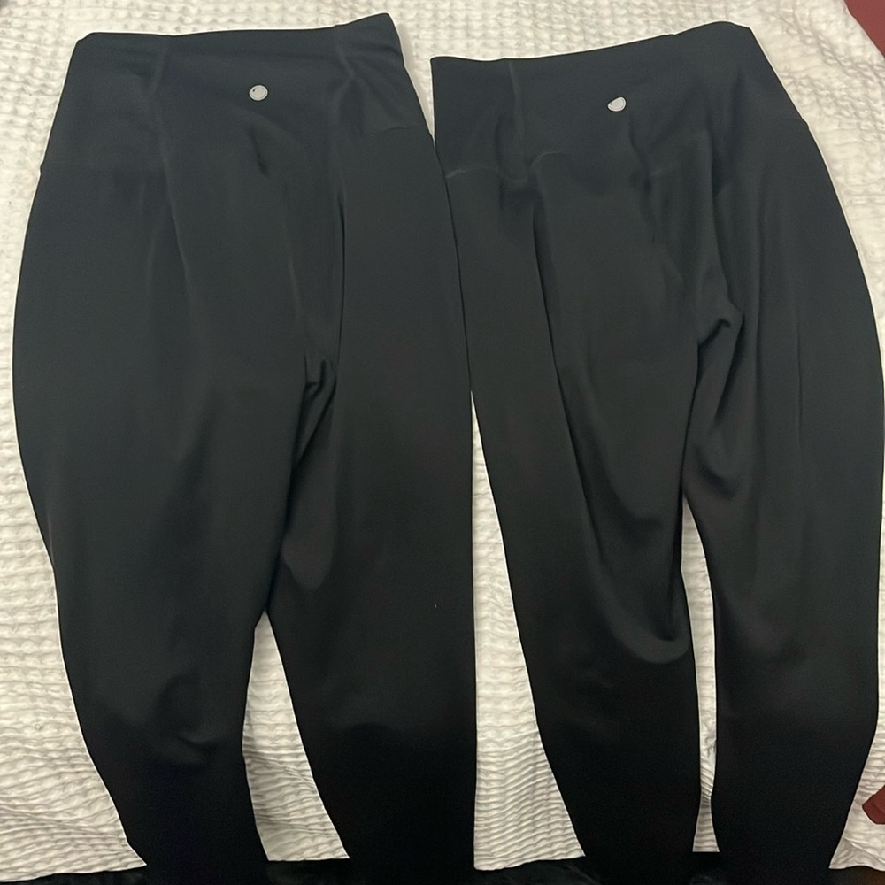 Two pairs of size S black yogalicious leggings(2 for $45)